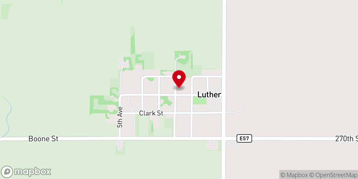 Map showing location of Luther