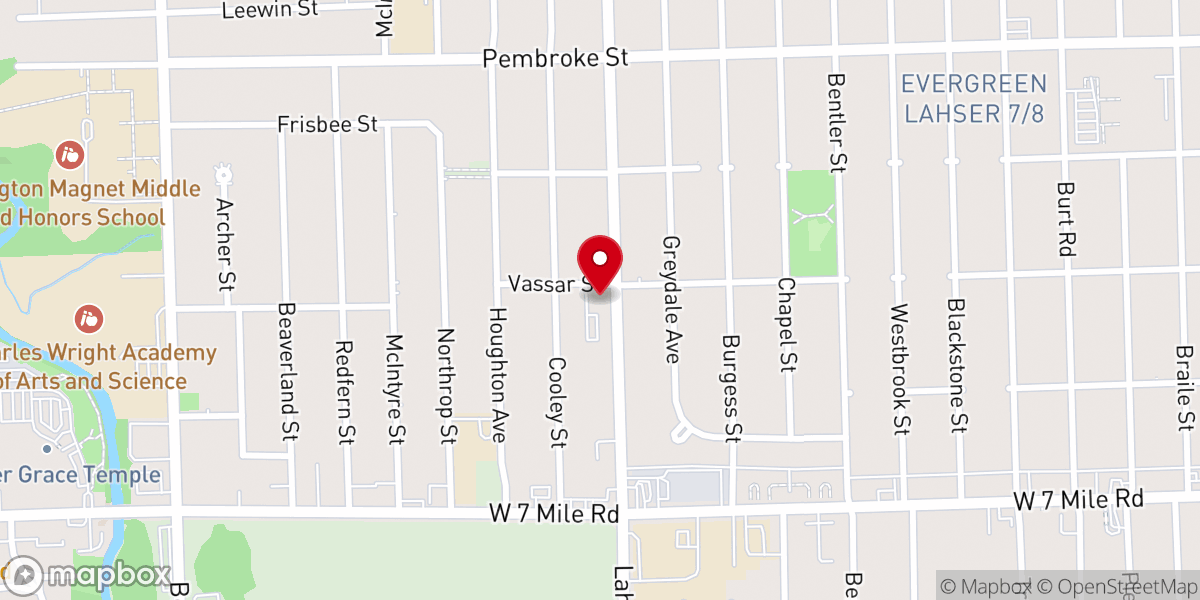Map showing location of Elim Baptist Church