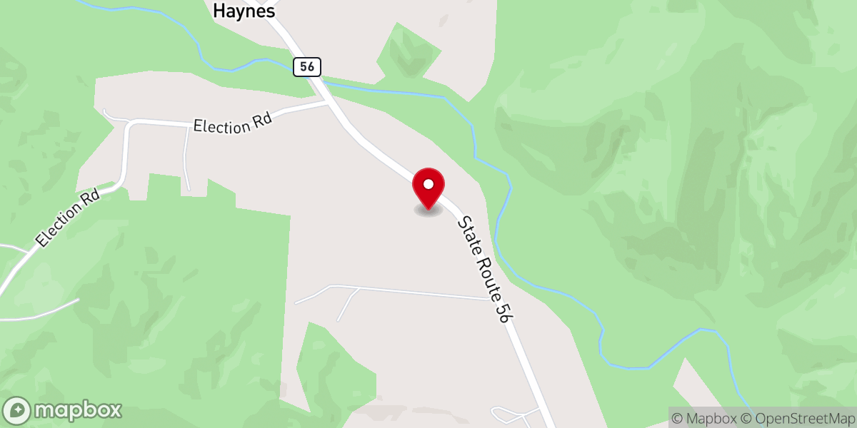 Map showing location of Salt Creek Valley Church