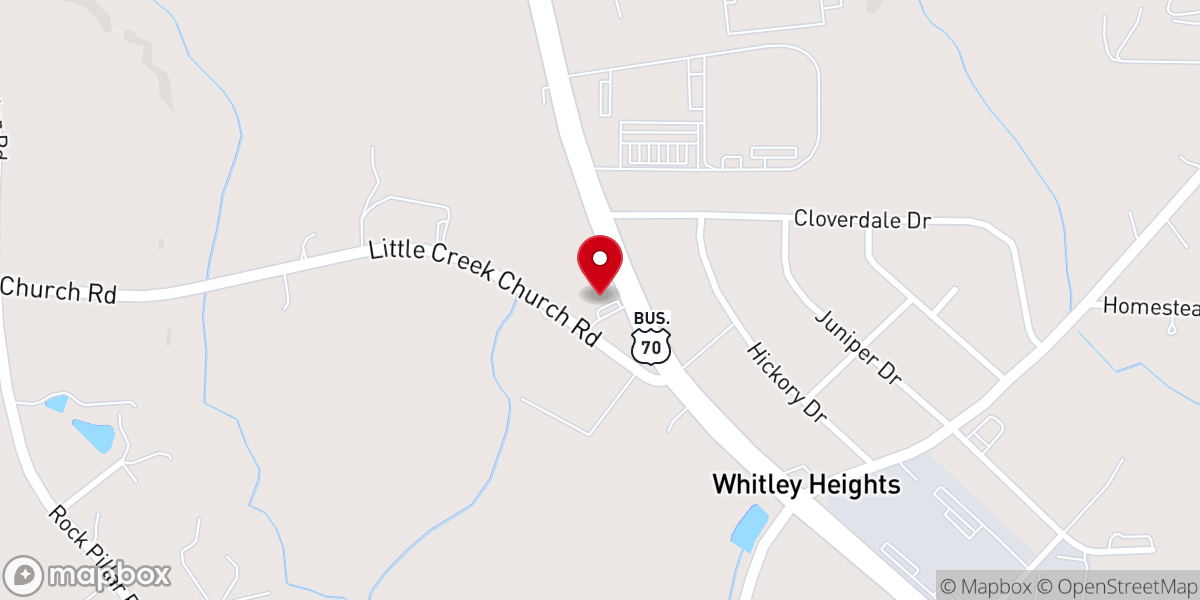 Map showing location of Johnson Union Church