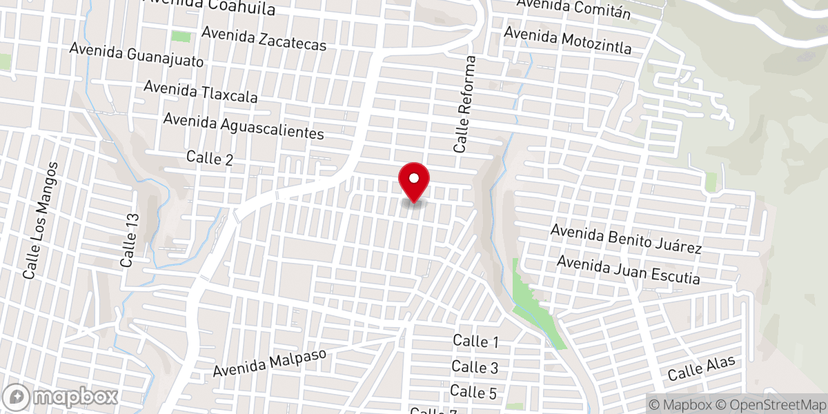 Map showing location of Iglesia Bautista Getsemani