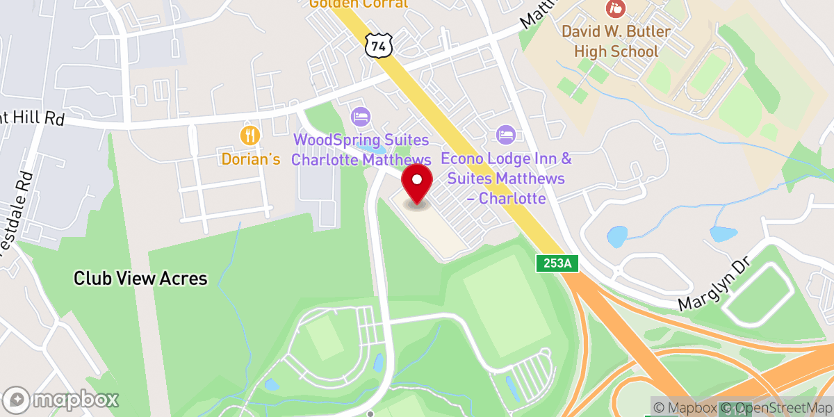 Map showing location of Elevation Church - Matthews