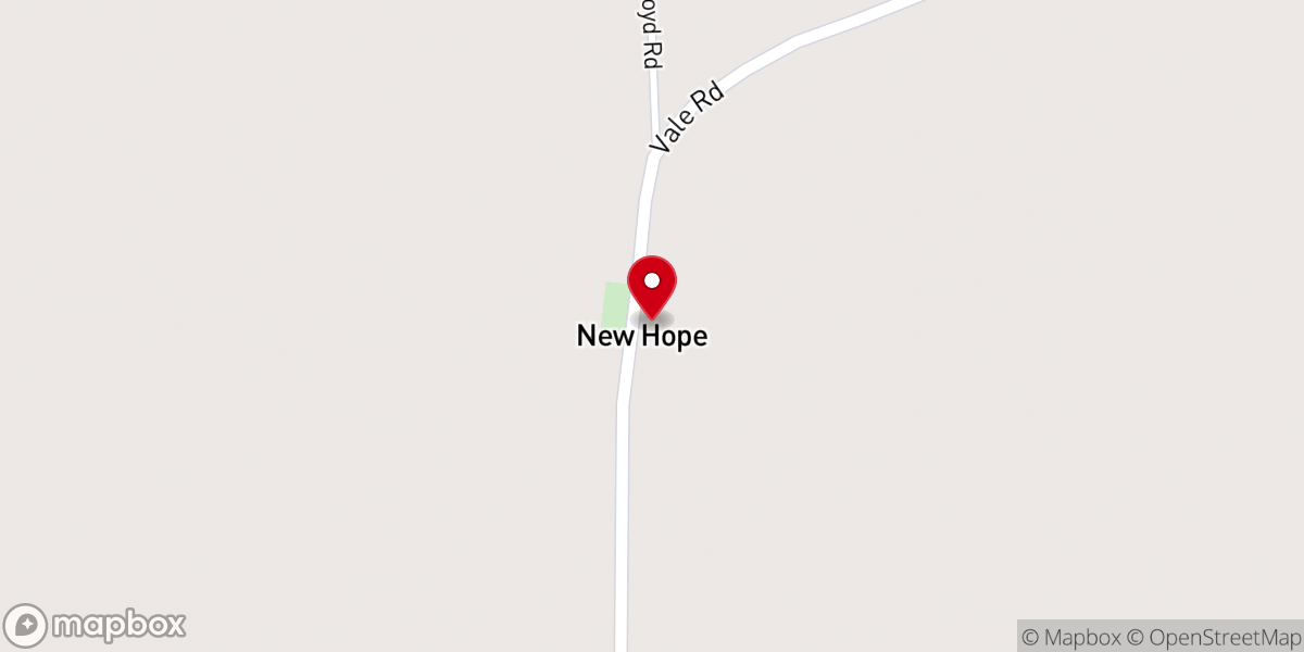 Map showing location of New Hope United Methodist Ch