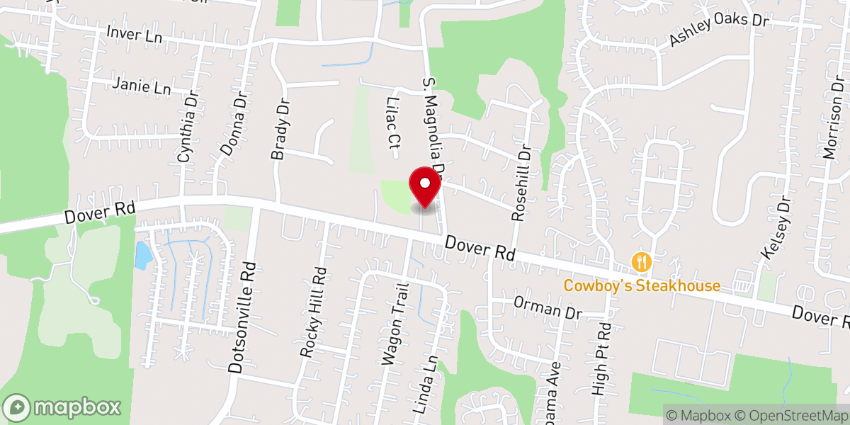 Map showing location of Iglesia Nueva Vida (New Life Church)