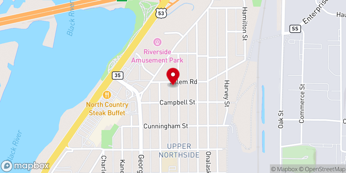 Map showing location of Temple Baptist Church