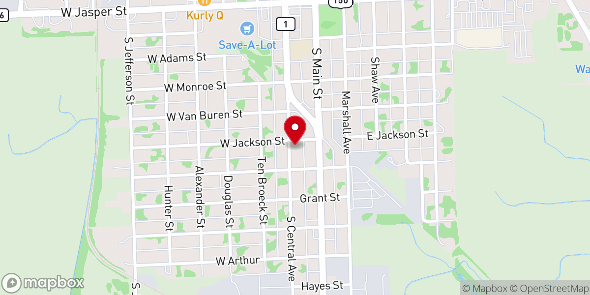 Map showing location of Paris Christian Church