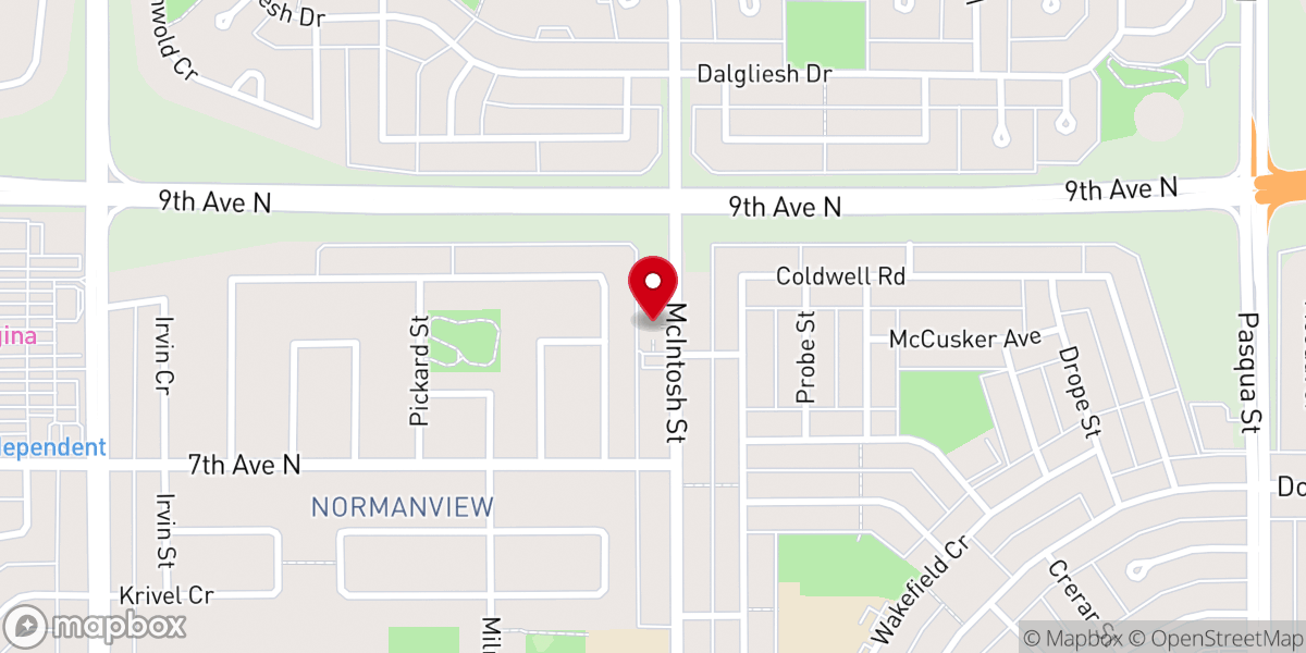 Map showing location of New Hope Lutheran Church