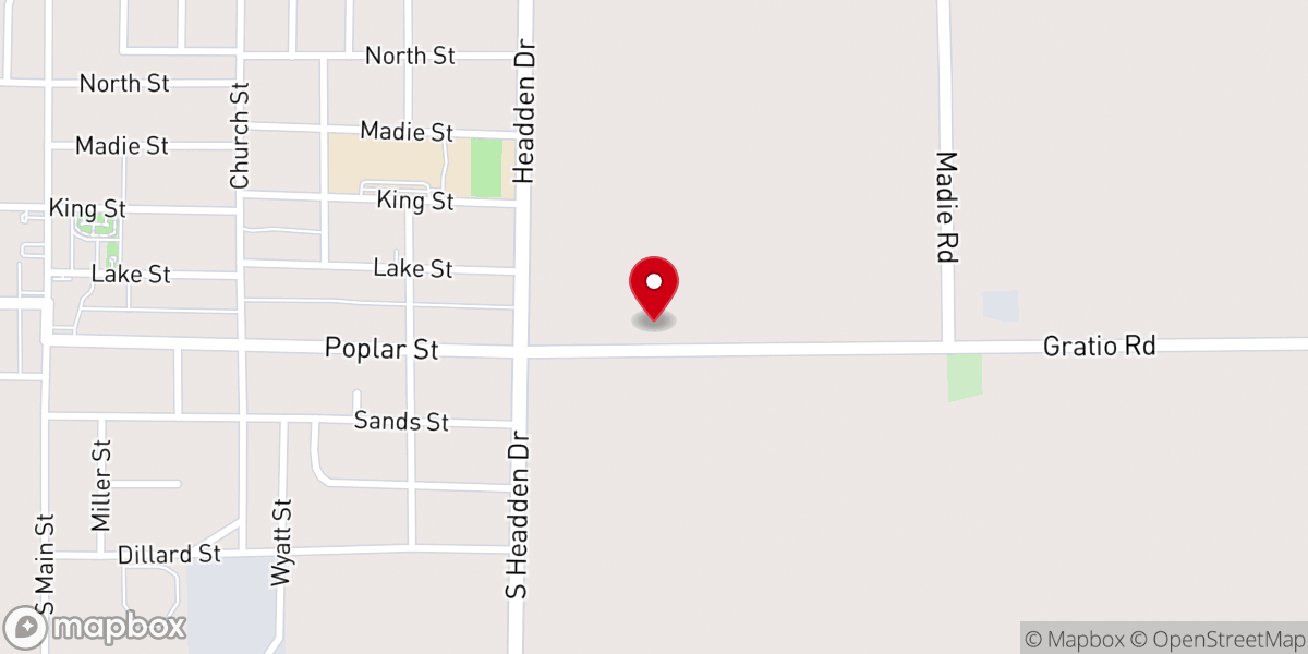 Map showing location of Cottonwood Baptist Church