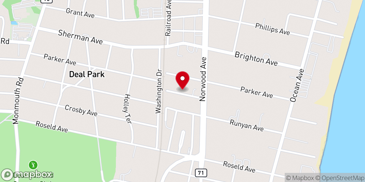 Map showing location of Congregation Beit Yosef of Deal