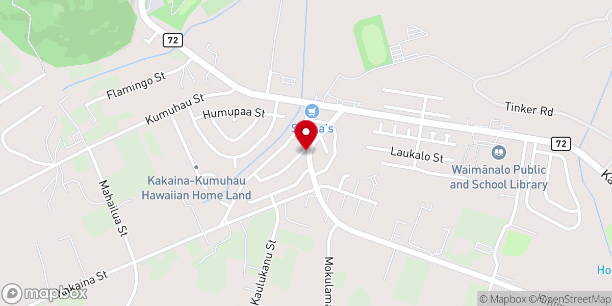 Map showing location of Waimanalo Seventh-day Adventist Church