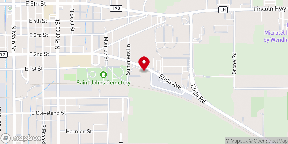 Map showing location of Knights of Columbus Hall