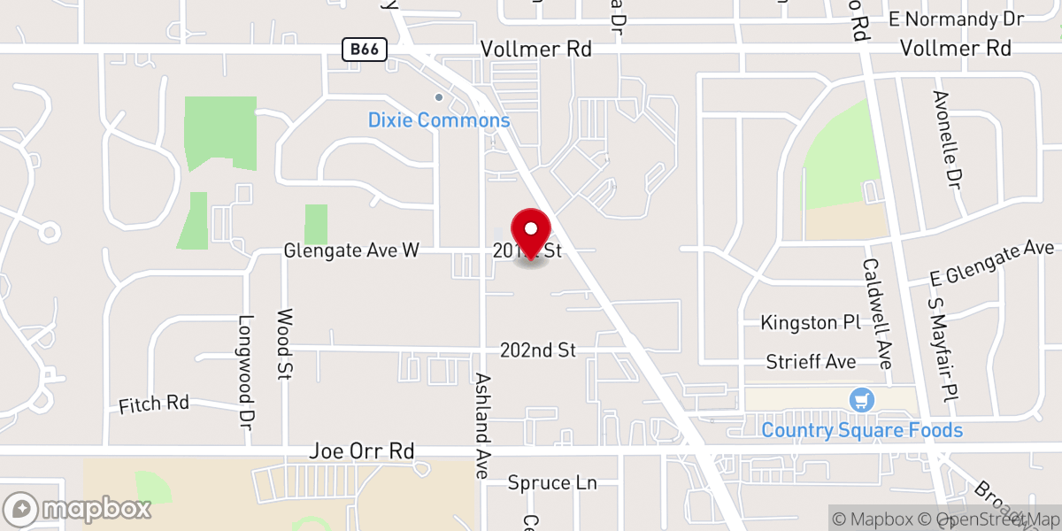 Map showing location of Calvary Assembly - Heights Campus