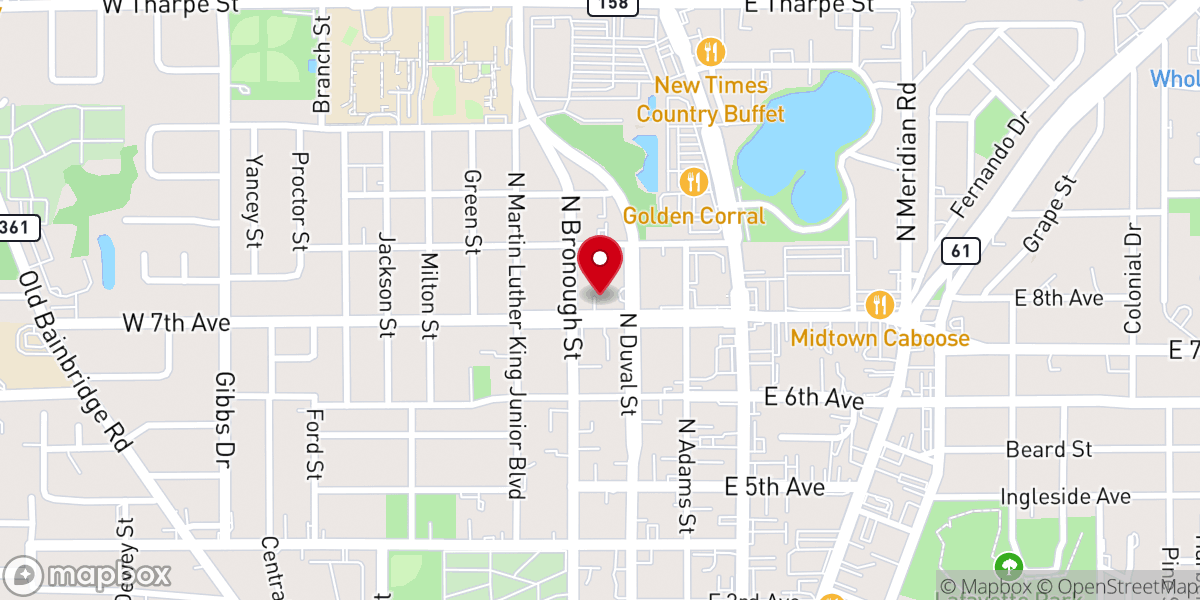 Map showing location of Lakeview Baptist Church