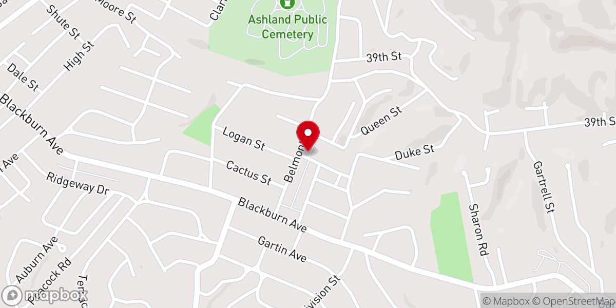 Map showing location of Iglesia Espanol Hay Esperanza Ashland