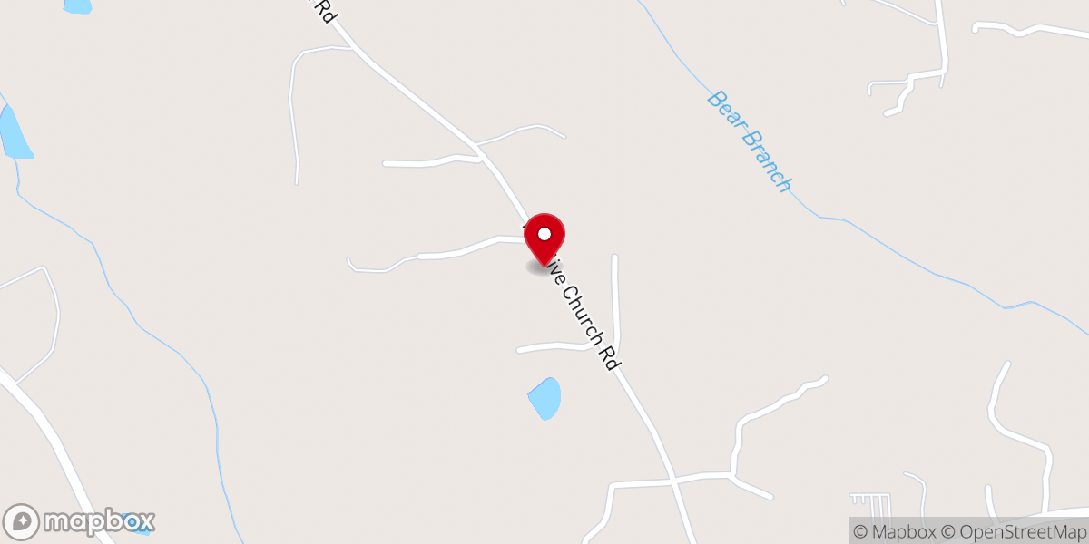 Map showing location of Mount Olive Church