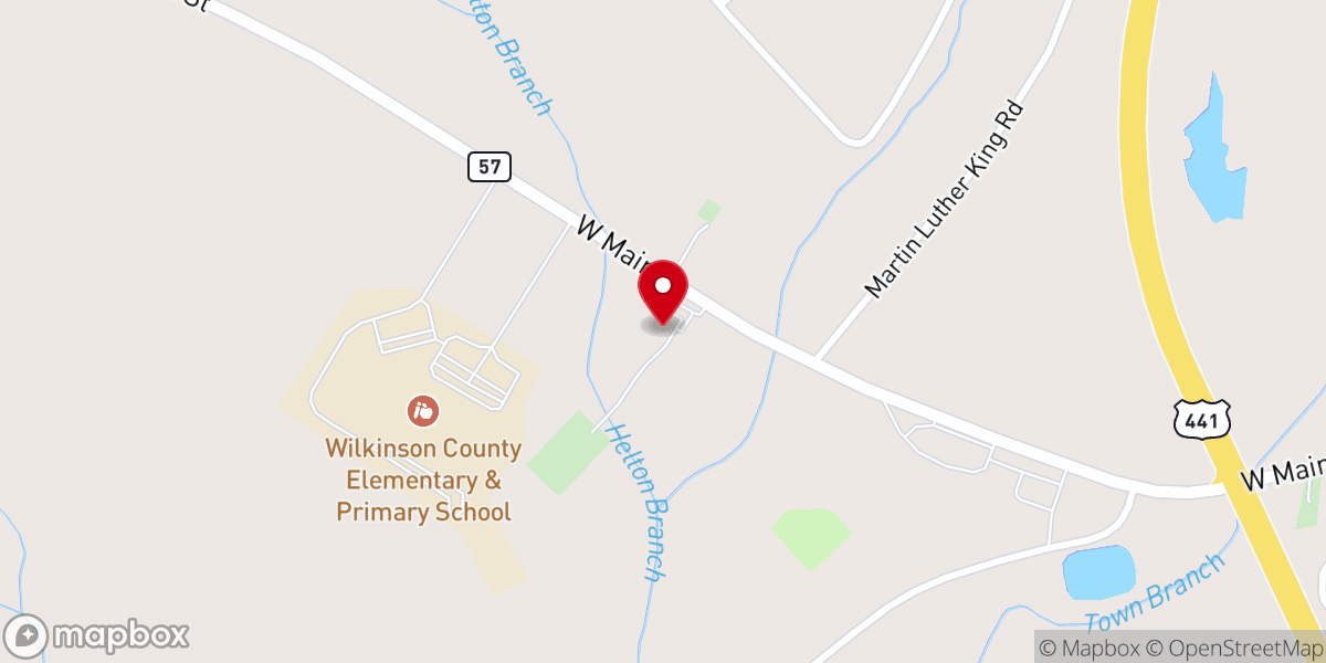 Map showing location of New Bethel Baptist Church