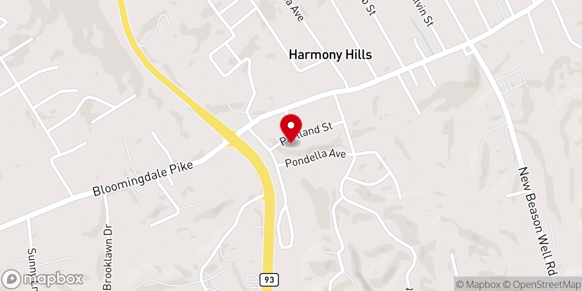Map showing location of Fellowship Free Will Baptist Church