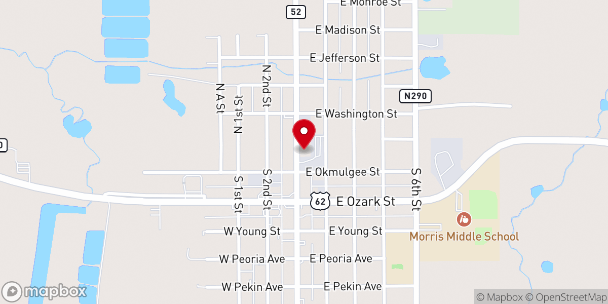 Map showing location of Morris Church of Christ