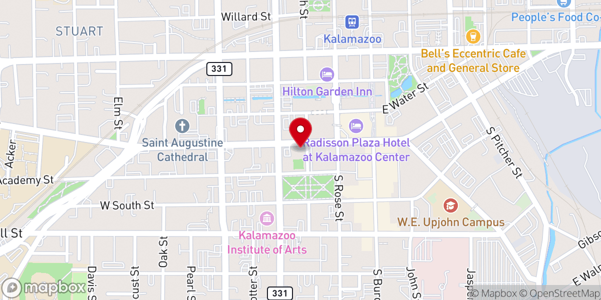 Map showing location of First Baptist Church