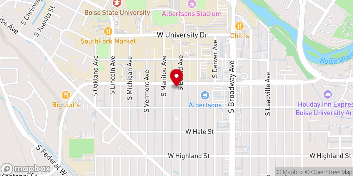 Map showing location of University Baptist Church