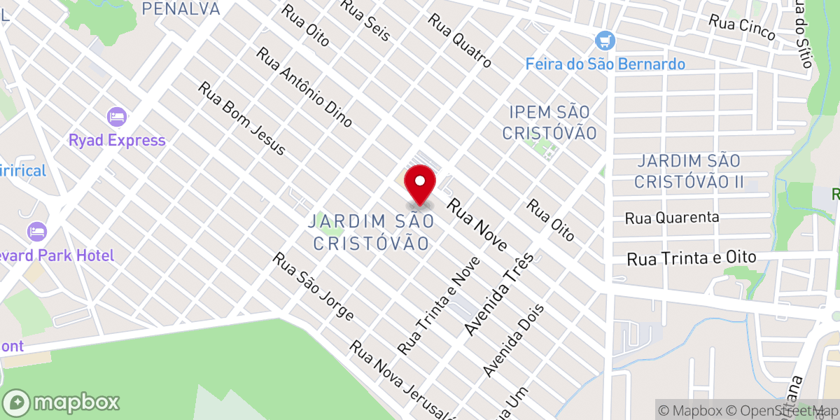 Map showing location of Igreja Universal - São Cristóvão