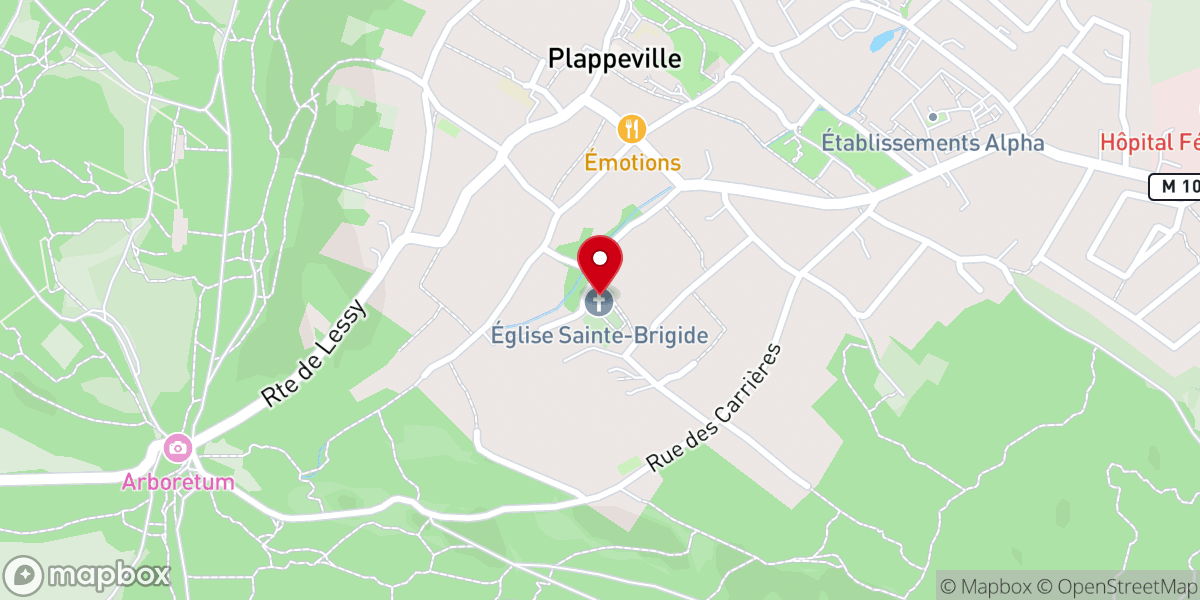 Map showing location of Eglise Sainte brigide de Plappeville