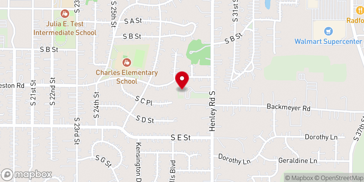 Map showing location of Christ Presbyterian Church
