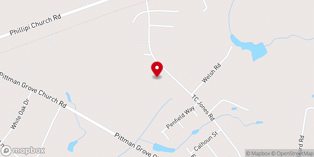 Map showing location of Rock Grove Church
