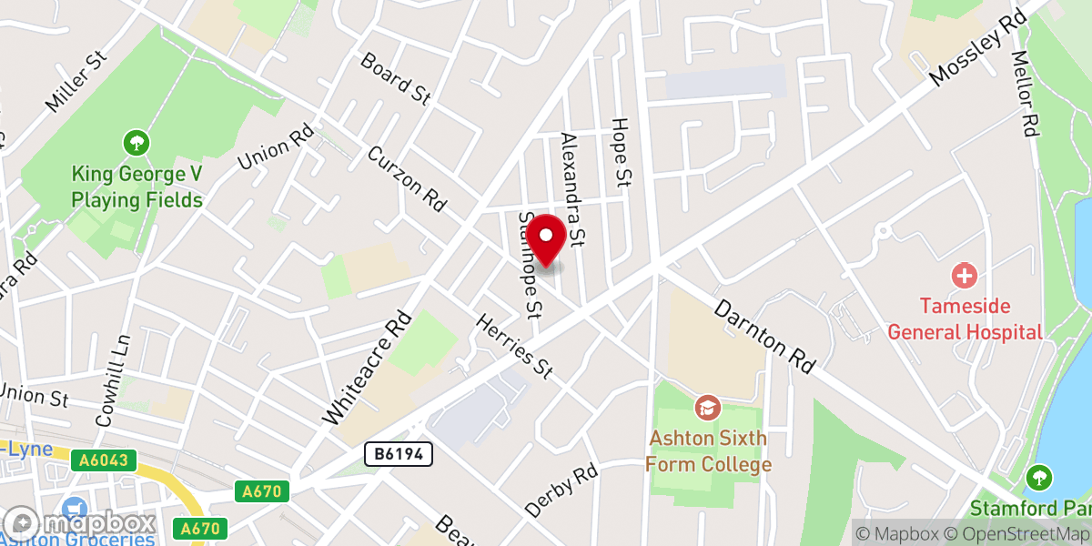 Map showing location of Hurst Methodist Church