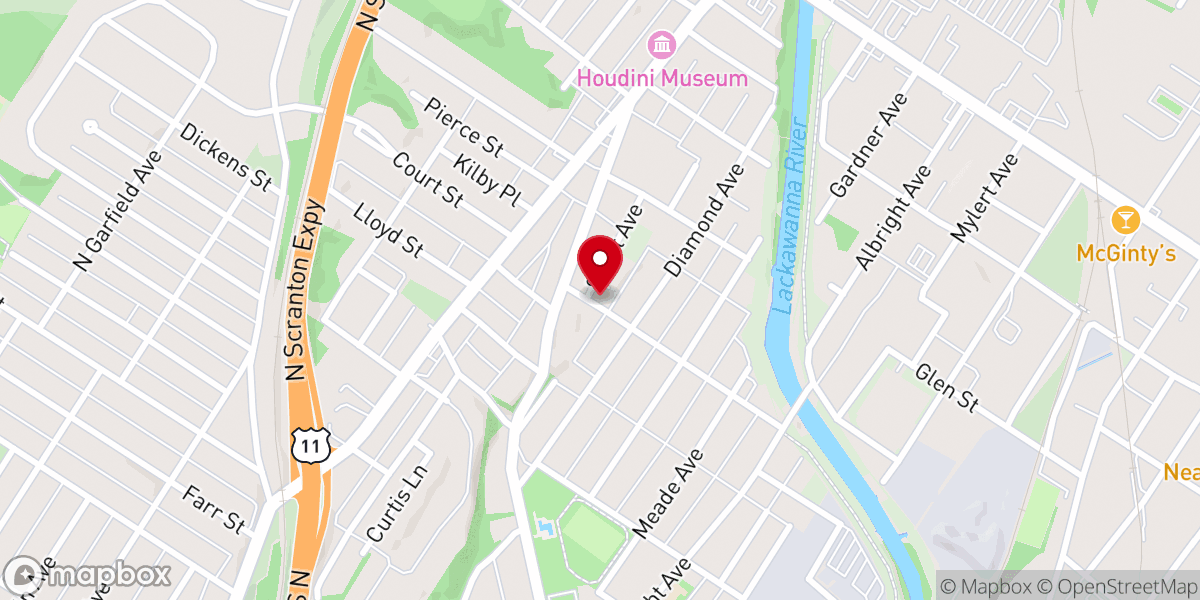 Map showing location of Court Street United Methodist Church