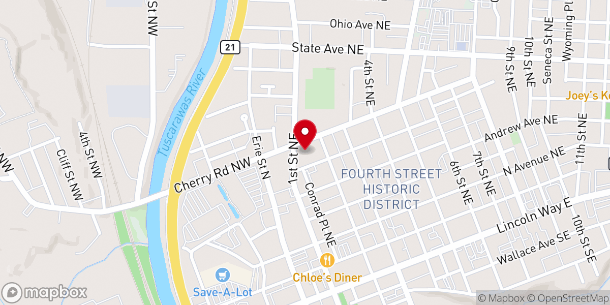 Map showing location of St Paul's Lutheran Church