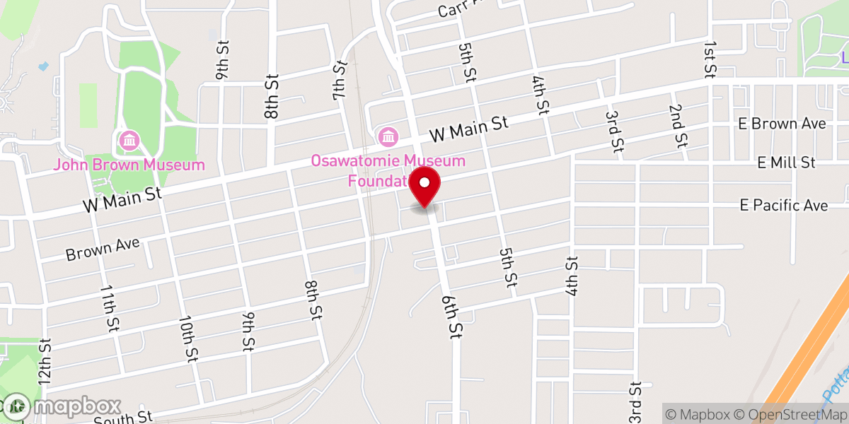Map showing location of Osborne Larry