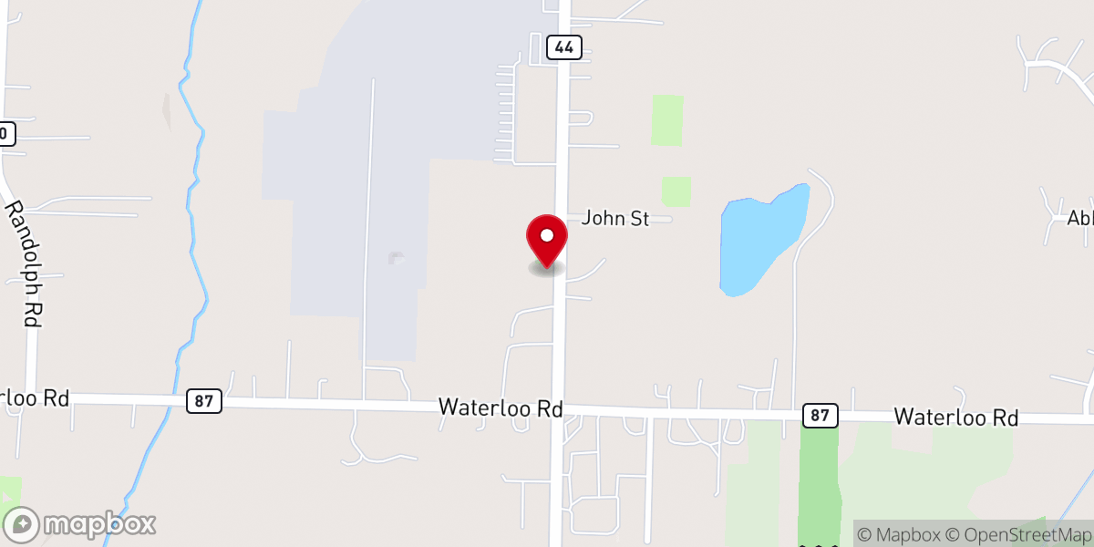 Map showing location of Randolph Christian Church