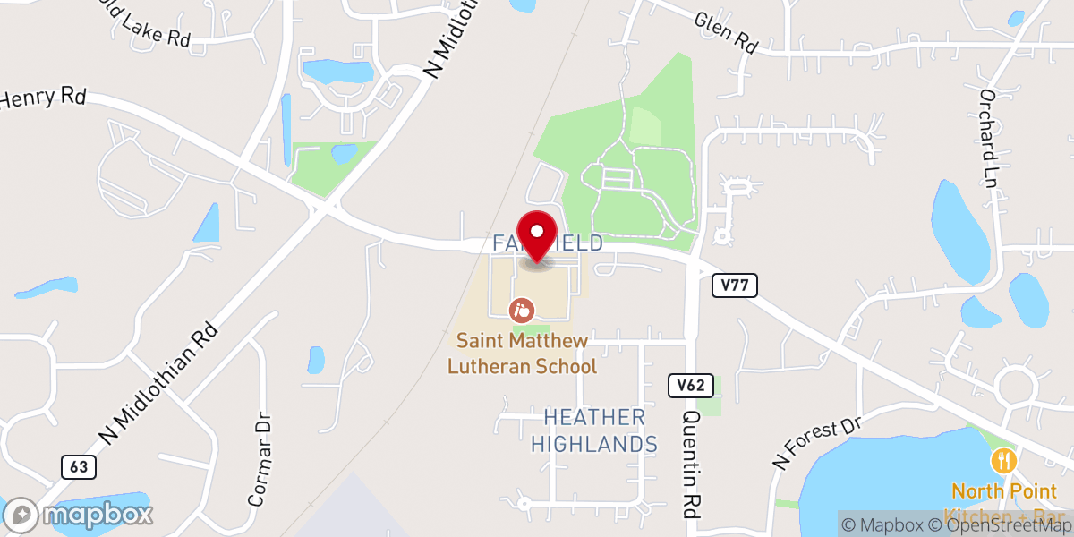 Map showing location of St Matthew Lutheran Church and Early Childhood Center