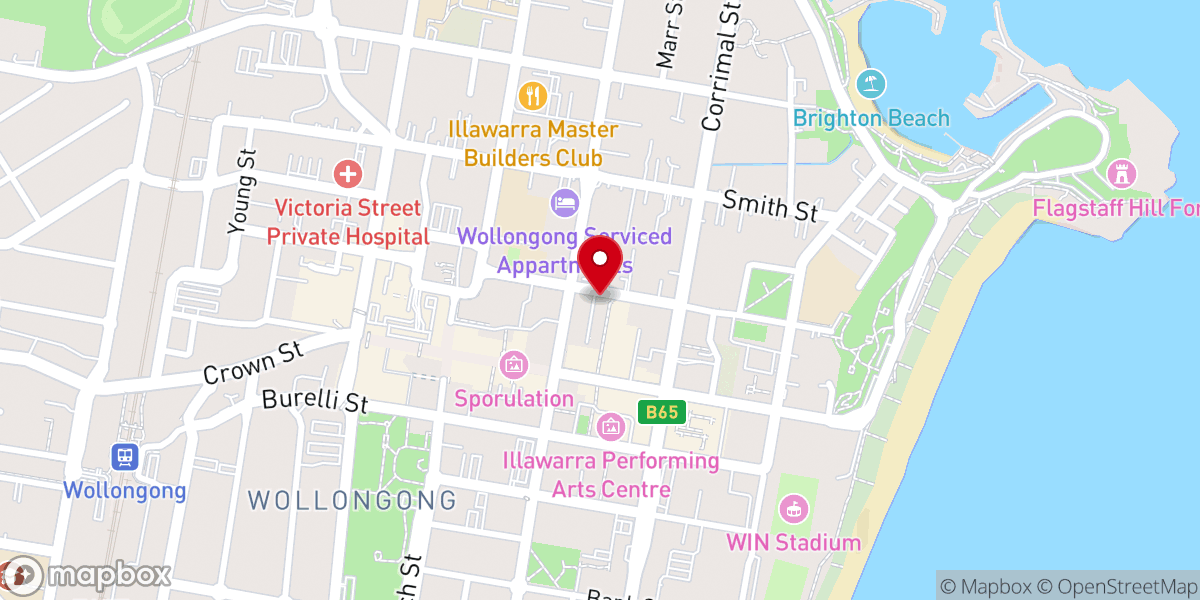 Map showing location of Wollongong Congregational Church