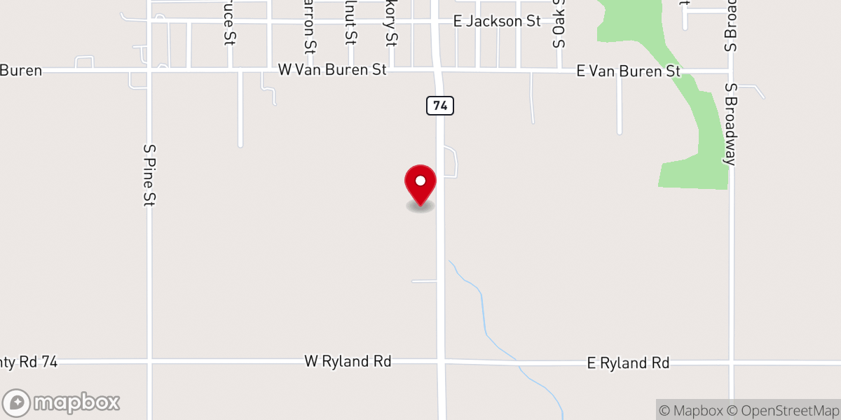 Map showing location of South Grand Church of Christ