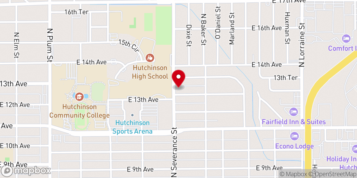 Map showing location of Hutchinson Seventh-Day Adventist Church