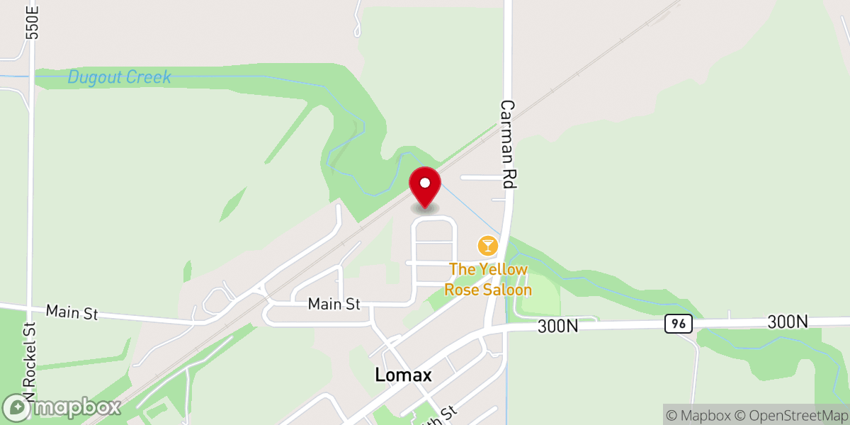 Map showing location of Lomax Christian Church