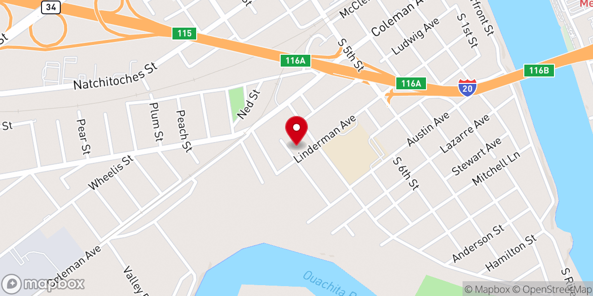 Map showing location of Calvary Baptist Church