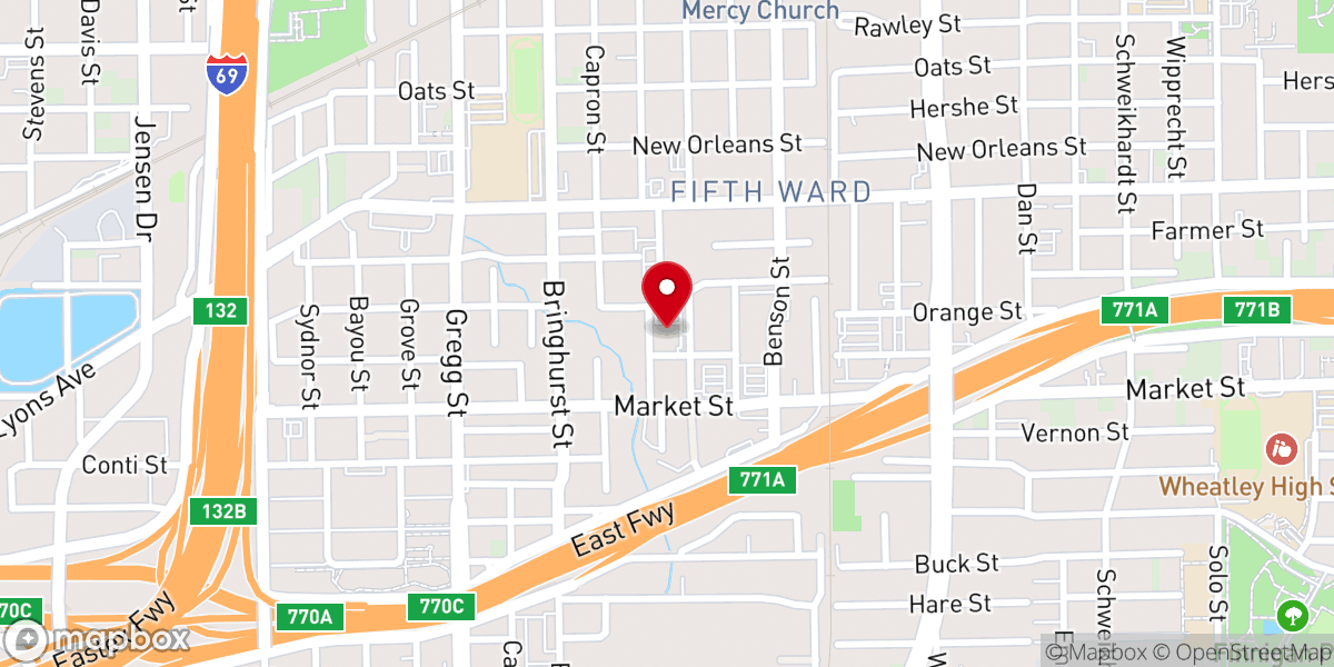 Map showing location of Galilee Baptist Church