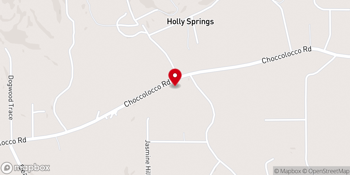 Map showing location of Holly Springs Baptist Church