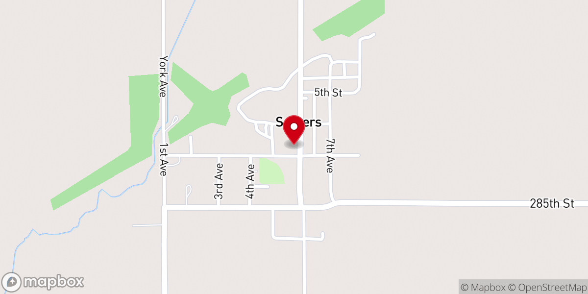 Map showing location of Somers United Methodist Church
