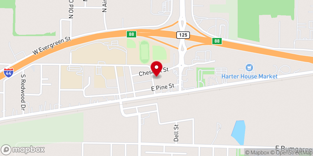 Map showing location of Strafford United Methodist Church