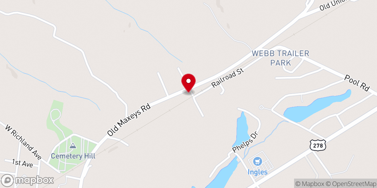 Map showing location of Hills Chapel Baptist Church
