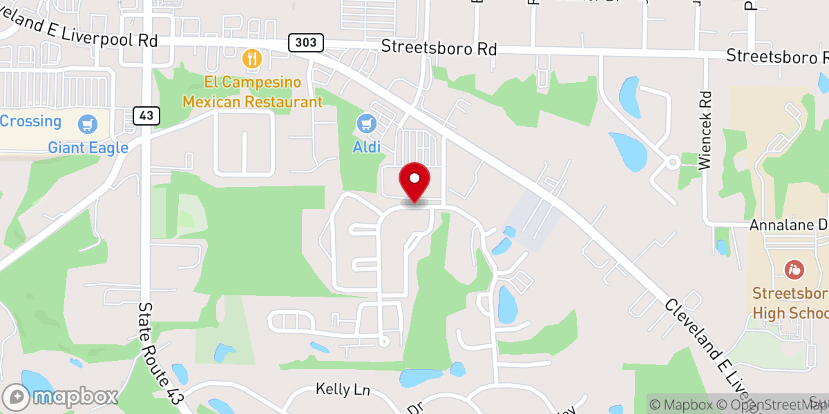 Map showing location of Overcoming Church Streetsboro