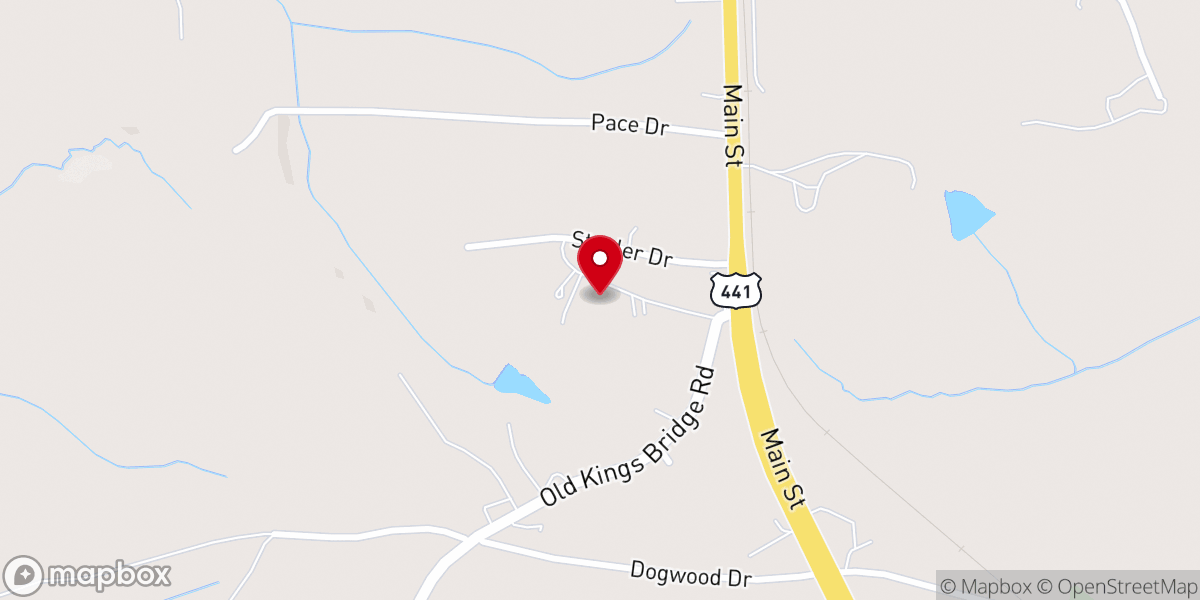 Map showing location of New Hope Baptist Church