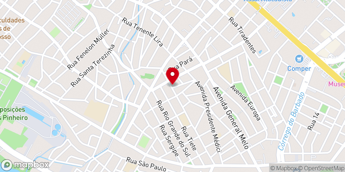 Map showing location of Igreja Batista Nacional
