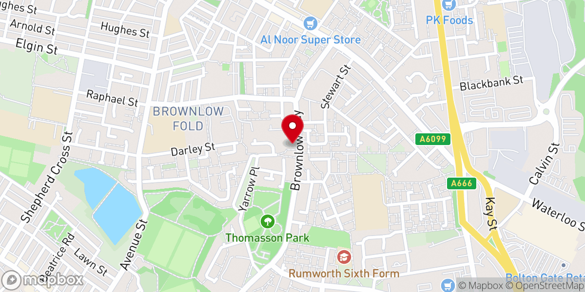 Map showing location of New Covenant Church Bolton