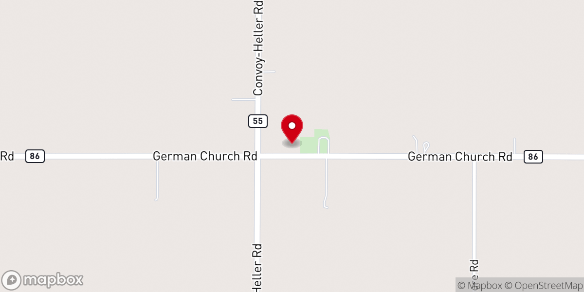 Map showing location of St. Paul's Church of Van Wert