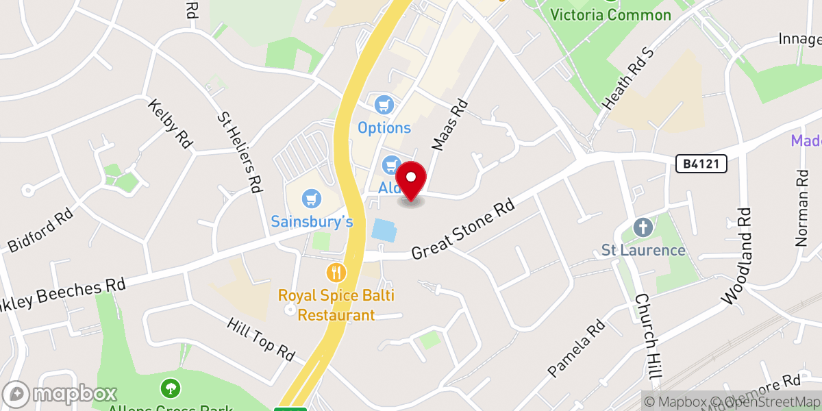 Map showing location of Birmingham Chinese Methodist Church